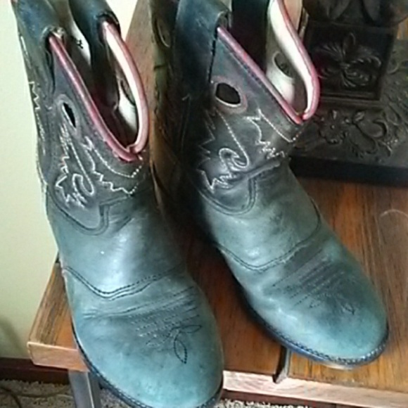 Olive & Red Coyboy/girl Boots Size 5 - Picture 7 of 8